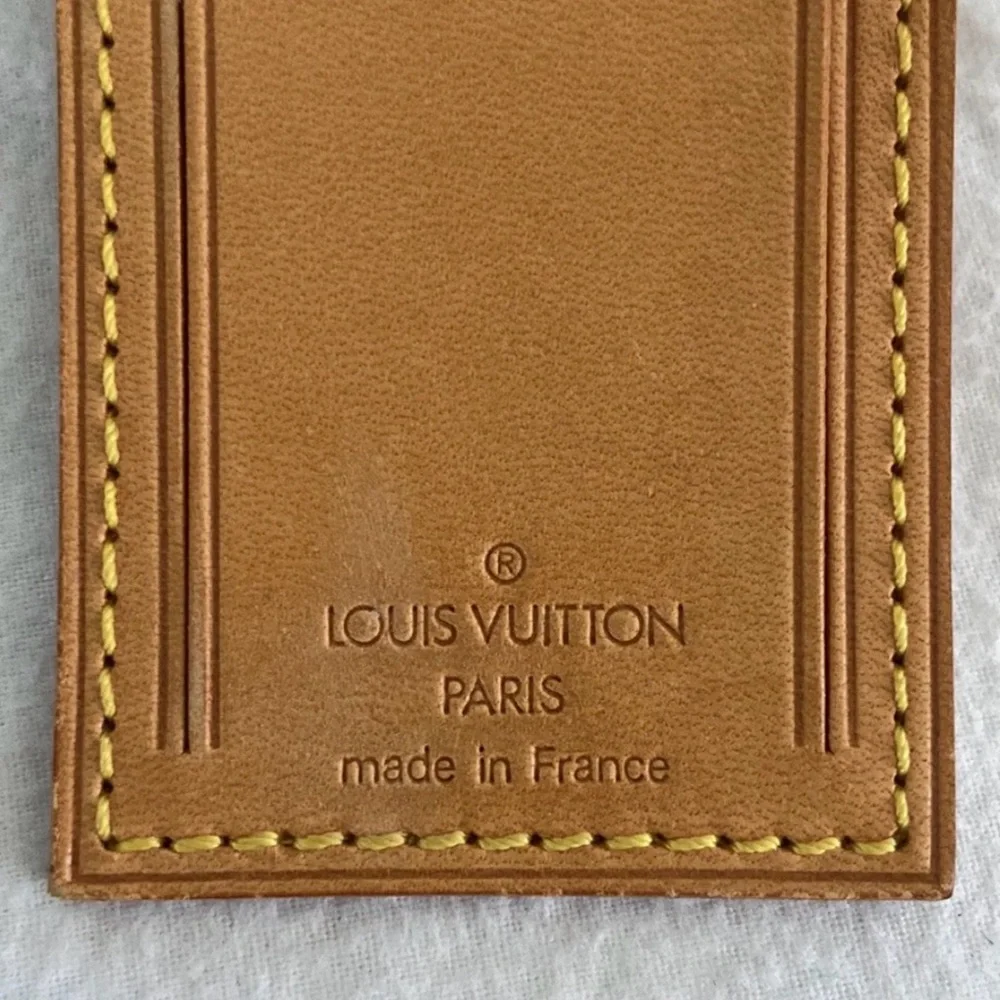 Louis Vuitton Tan Vachetta Leather Luggage Tag EUC - Picture 4 of 7